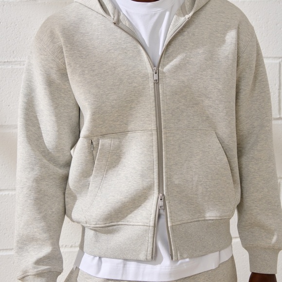 Abercrombie & Fitch YPB neoKNIT MAX Full-Zip Hoodie gray men’s unisex sz Small - Picture 3 of 13